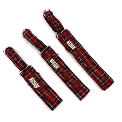 Red Tartan Martingale Dog Collar