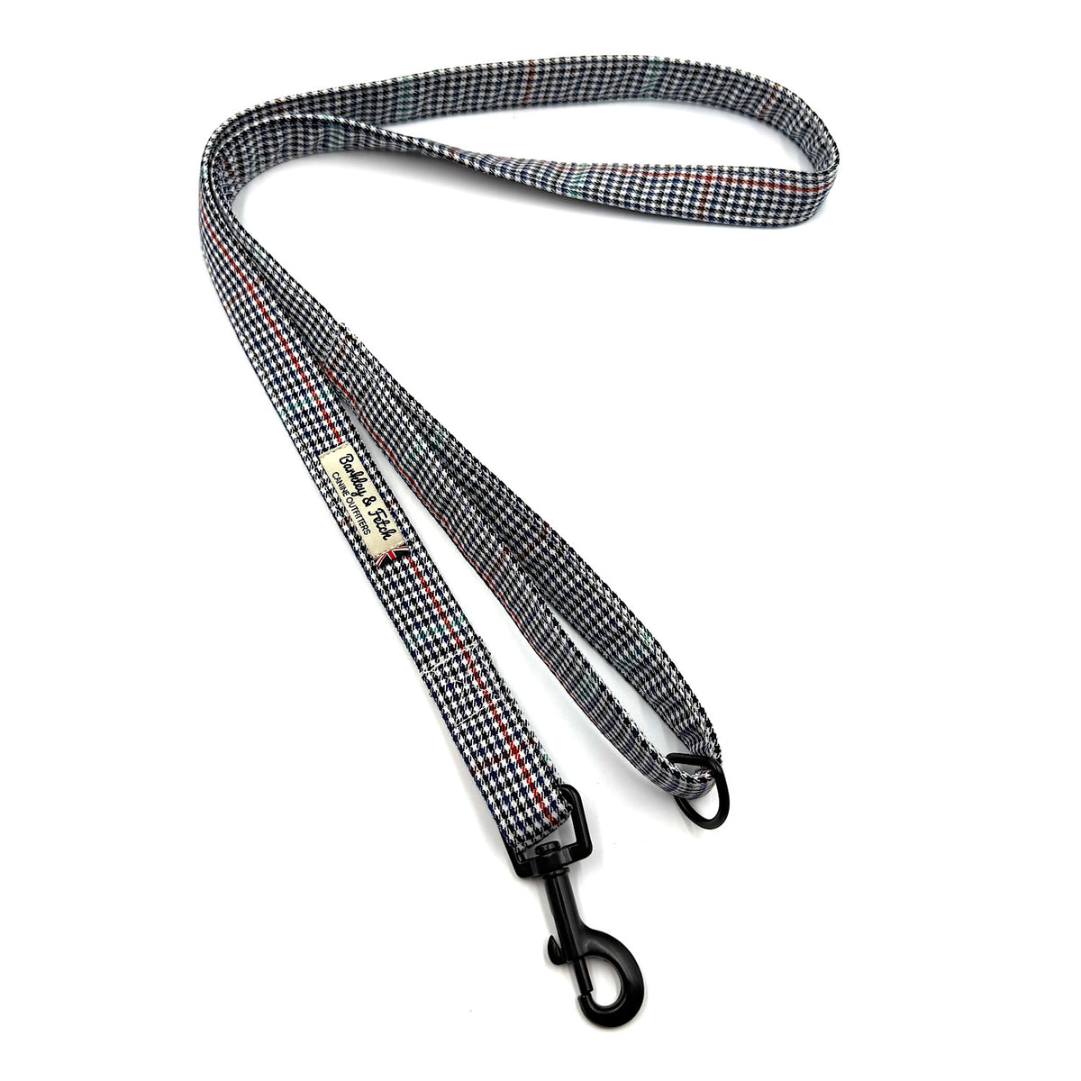Navy Dogtooth Check Dog Lead