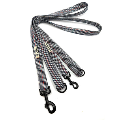 Navy Dogtooth Check Dog Lead