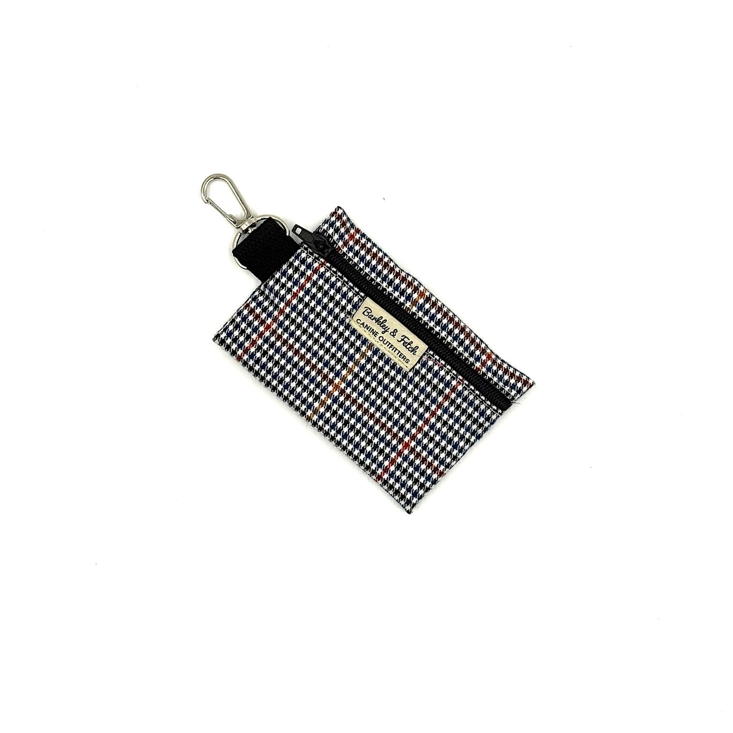 Navy Dogtooth Check Poo Bag Holder