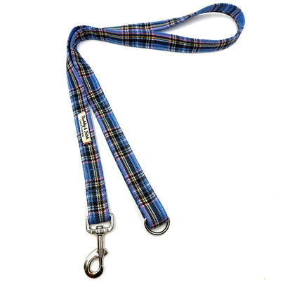 Pale BlueTartan Dog Lead