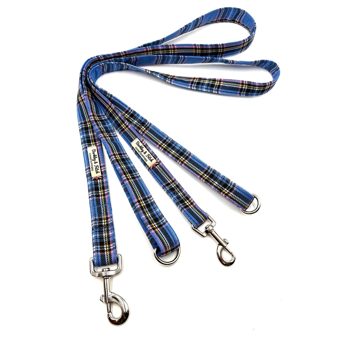 Pale BlueTartan Dog Lead