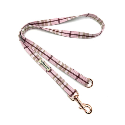 Pale Pink Tartan Dog Lead