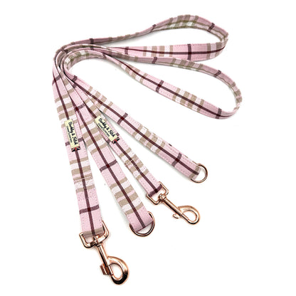 Pale Pink Tartan Dog Lead