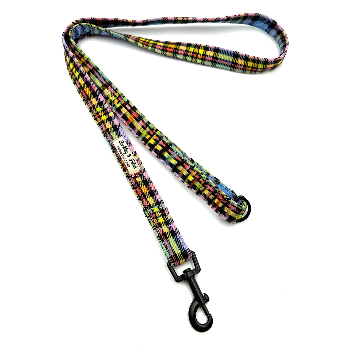 Pastel Rainbow Check Dog Lead