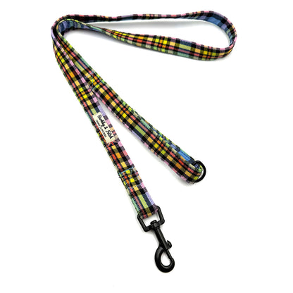 Pastel Rainbow Check Dog Lead