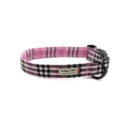 PinkBerry Check Dog Collar