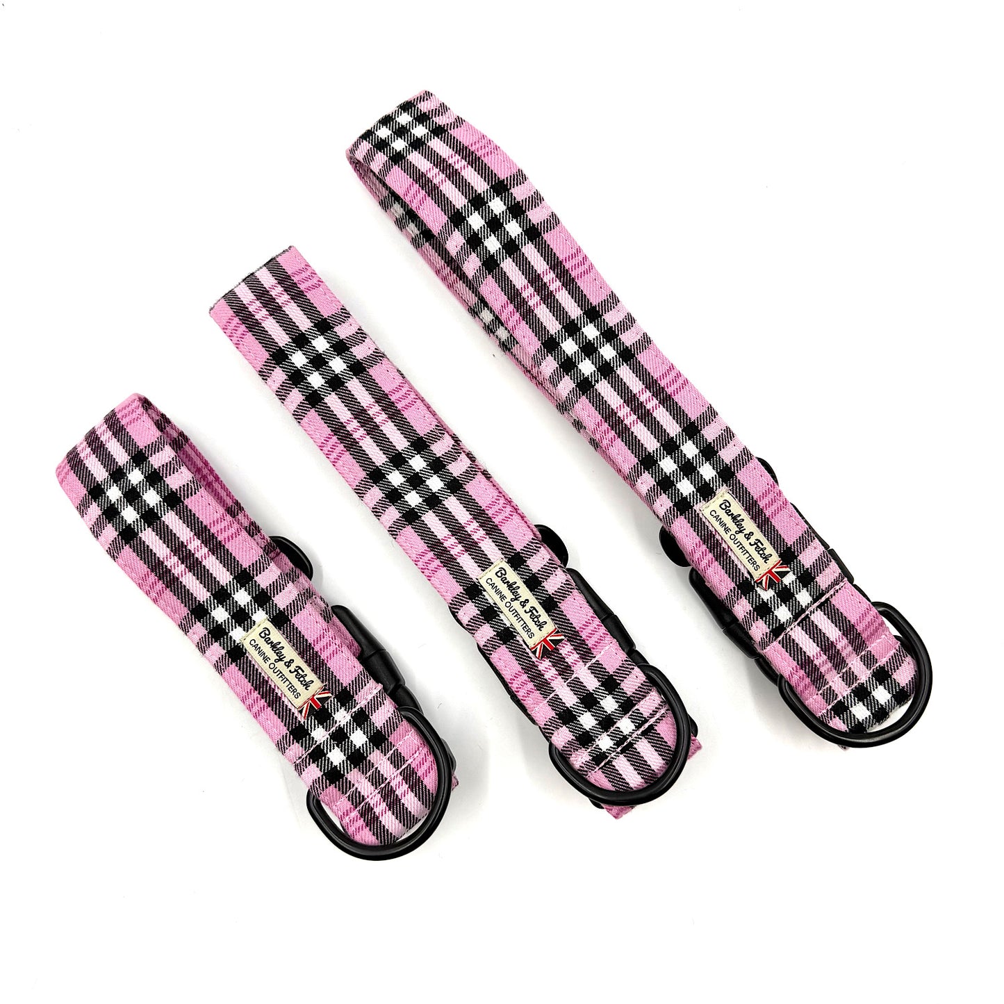 PinkBerry Check WIDE Dog Collar