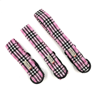 PinkBerry Check WIDE Dog Collar