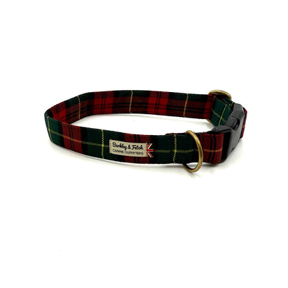 Red and Green Tartan Dog Collar