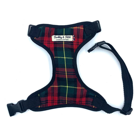 Red and Green Tartan Soft Dog Harness