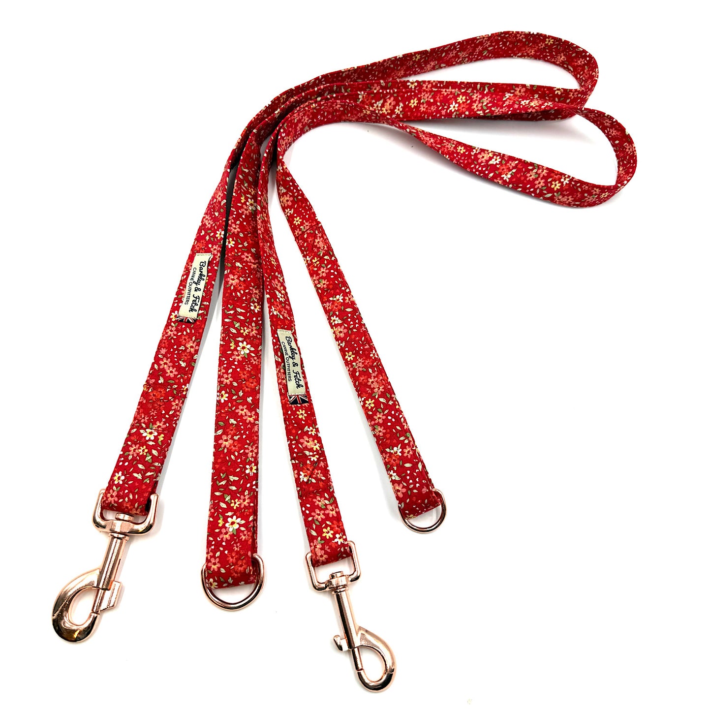 Red Ditsy Print Dog Lead