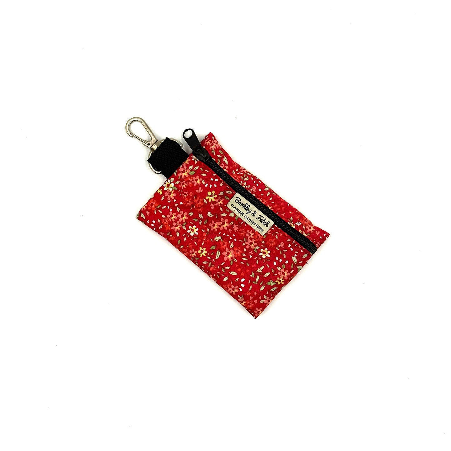 Red Ditsy Print Poo Bag Holder