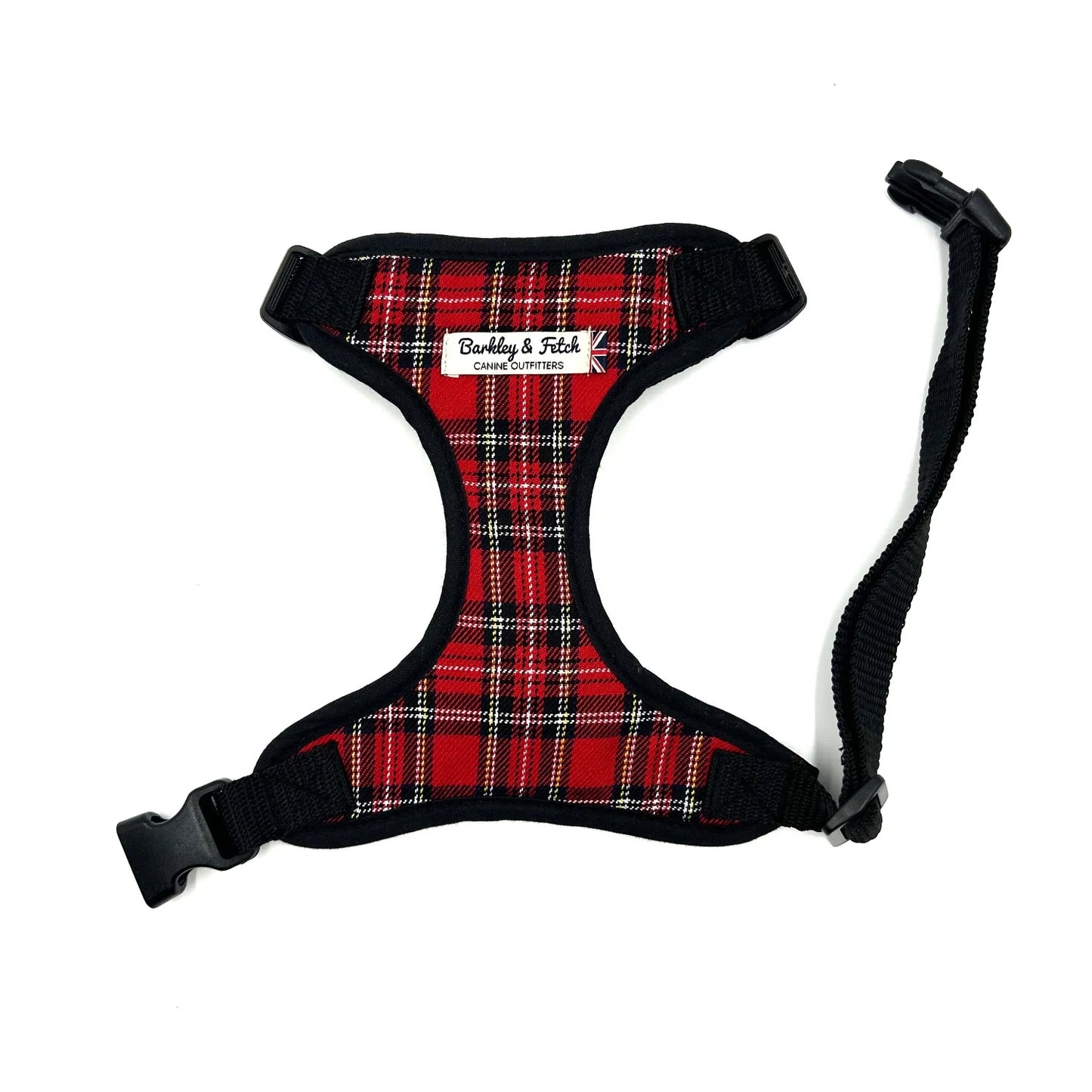 Red Tartan Soft Dog Harness