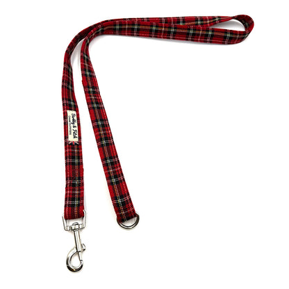 Red Tartan Dog Lead