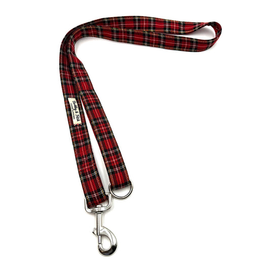 Red Tartan Dog Lead