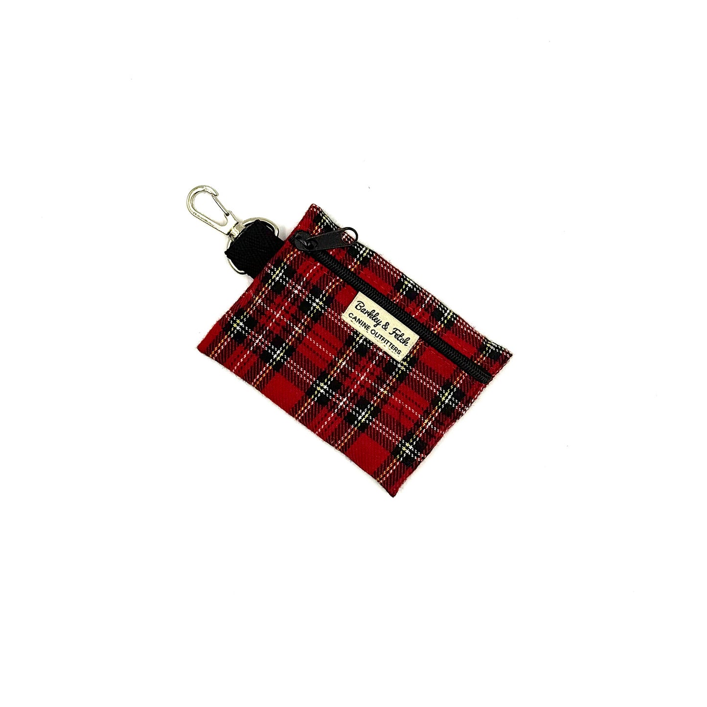 Red Tartan Poo Bag Holder