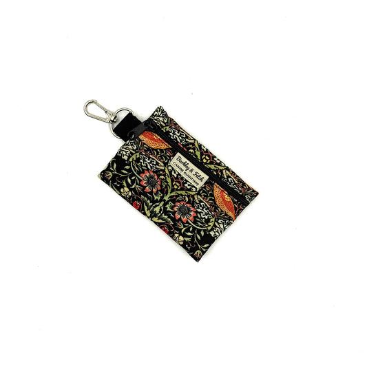Black Strawberry Thief Poo Bag Holder