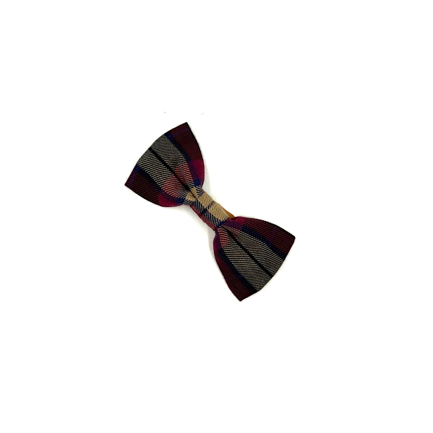 Wine Tartan Dog Bow