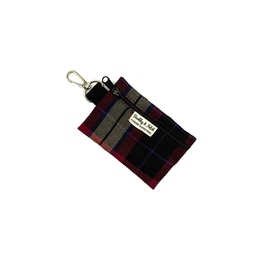 Wine Tartan Poo Bag Holder